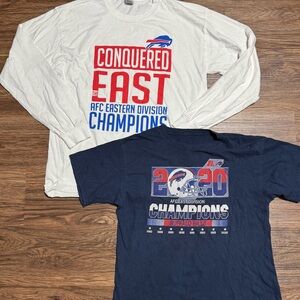 Buffalo Bills AFC East Champs 2 Shirt Bundle NFL Tee & LS Football Gear